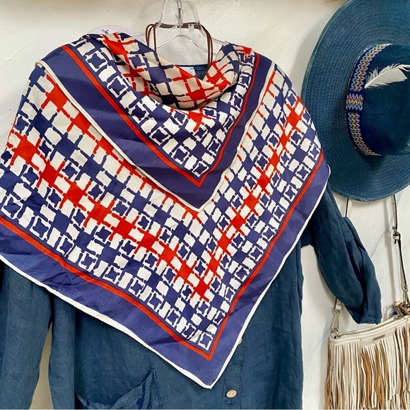 Made in Japan Scarf/wrap w Mediterranean boho coastal vibe - Picture 7 of 12